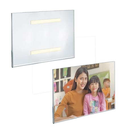 Azar Displays Clear Acrylic Wall Artwork and Photo Frame with Tape 10'' W x 8'' H Landscape/Horizontal, 2PK 122026-GS-2PK